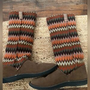 KEEN Auburn‎ Women's Navajo Suede&wool Pull on Tall Winter BOOTS Shoes Size 9
